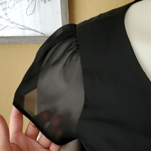 🆕️ PAPERDOLL Black & Turquoise Chiffon Dress WOMEN'S SIZE: 2X - Picture 3 of 11